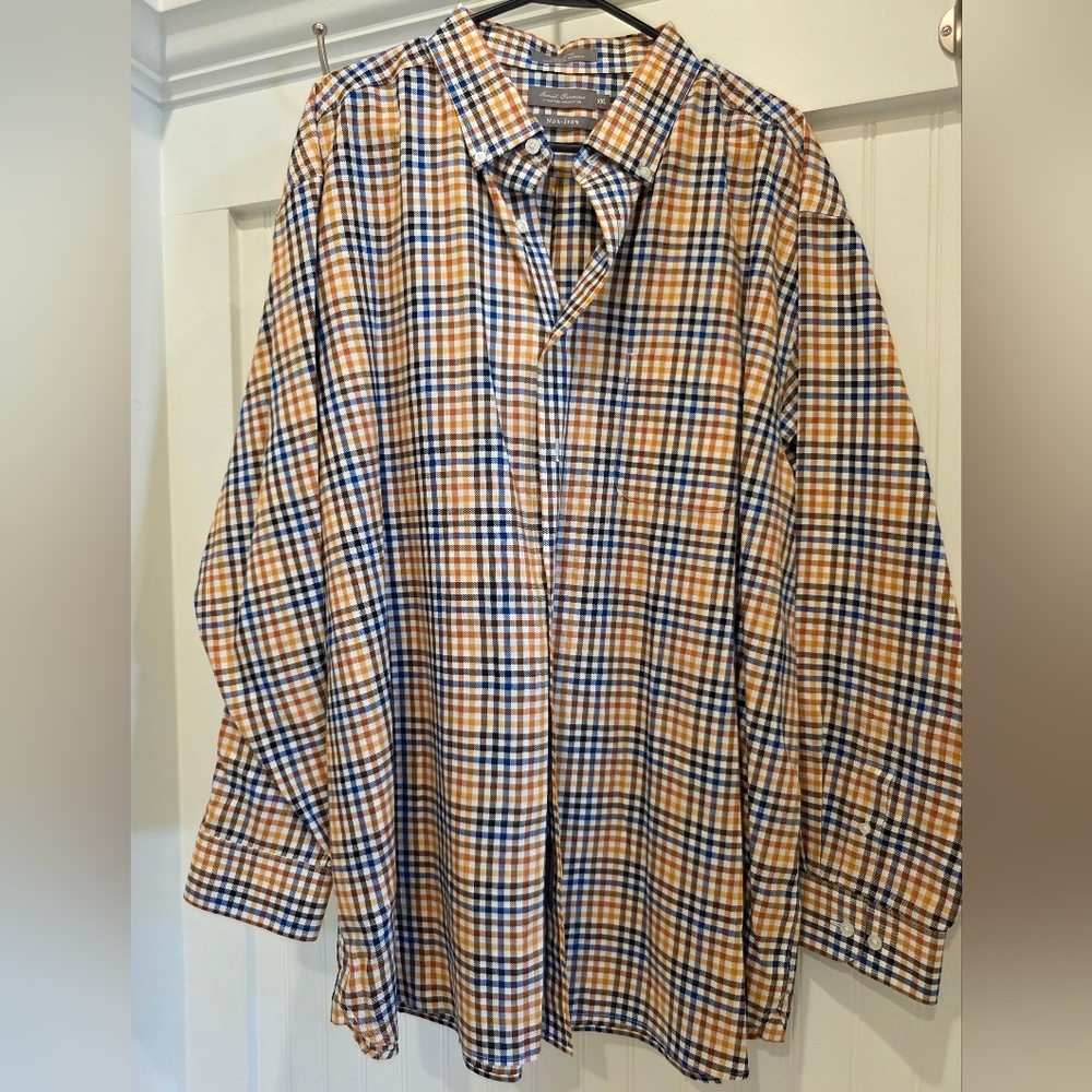 Daniel Cremieux Blue and Brown Casual Button Down Shirt